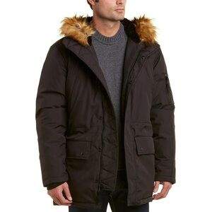 S13 Black Alpine Faux Fur Hood Winter Jacket NWT
